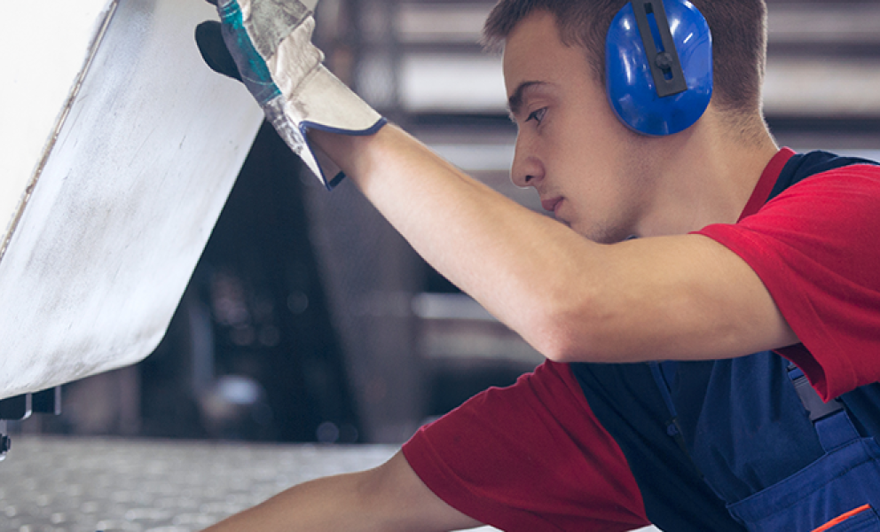 Man working with metal
